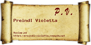 Preindl Violetta névjegykártya